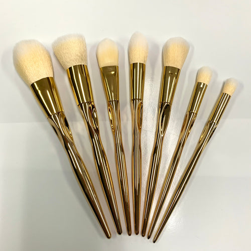 7 piece Gold Makeup Brush Set