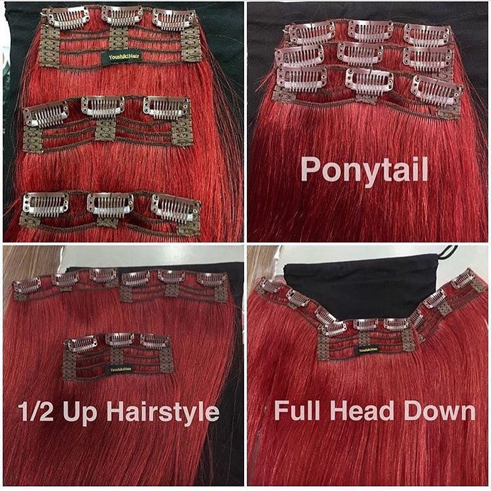 Clip In Human Hair Extensions 22-24