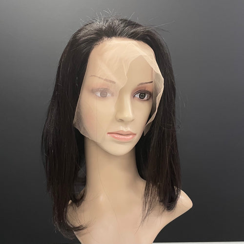 100% Human hair wig lace front Bob 12”