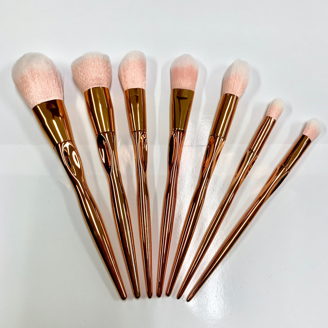 7 piece Rose Gold Makeup Brush Set